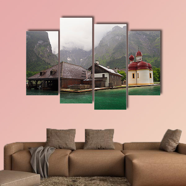 Monastery of St. Bartholomew on bank of Konigssee Lake, Germany wall art