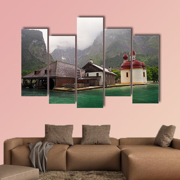 Monastery of St. Bartholomew on bank of Konigssee Lake, Germany wall art