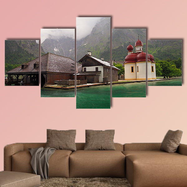 Monastery of St. Bartholomew on bank of Konigssee Lake, Germany wall art