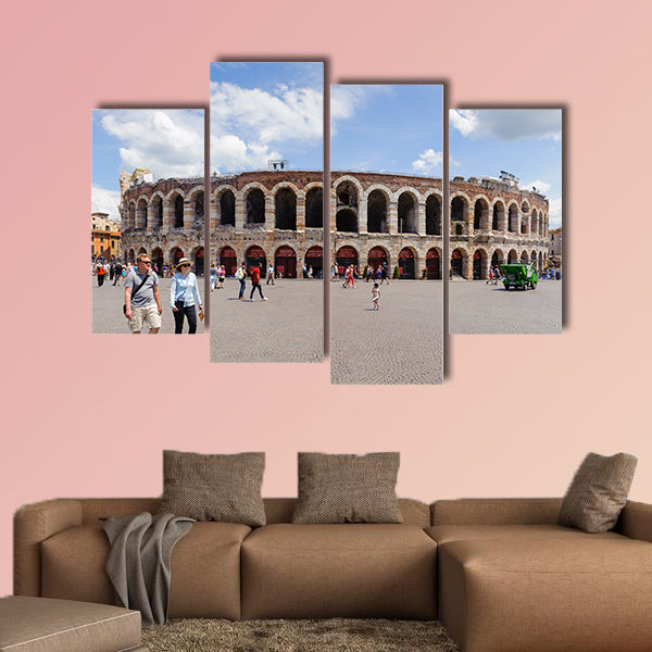 Verona Arena (Arena di Verona), Bra in Verona, Italy multi panel canvas wall art
