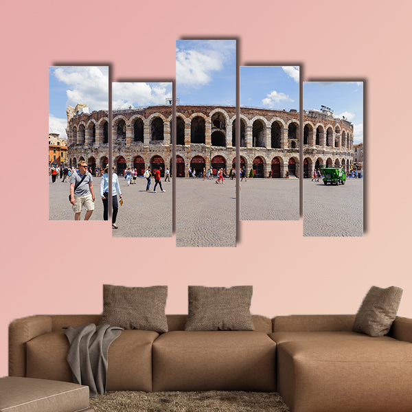 Verona Arena (Arena di Verona), Bra in Verona, Italy multi panel canvas wall art