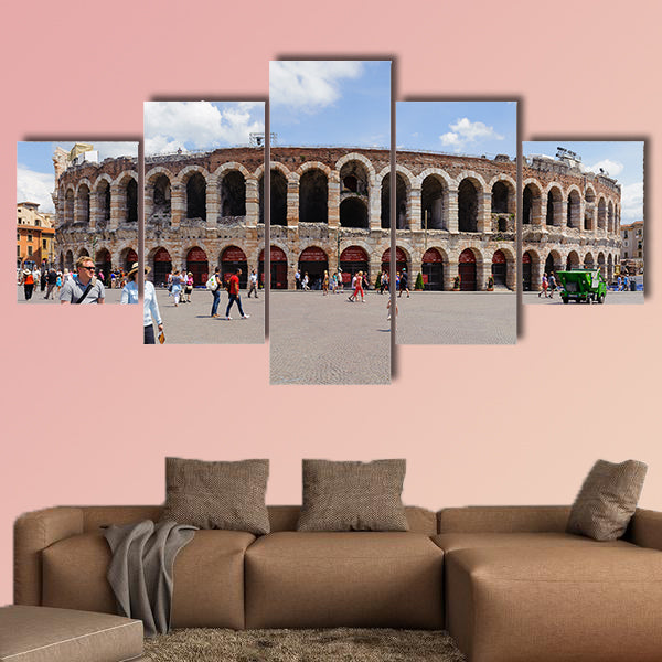 Verona Arena (Arena di Verona), Bra in Verona, Italy multi panel canvas wall art