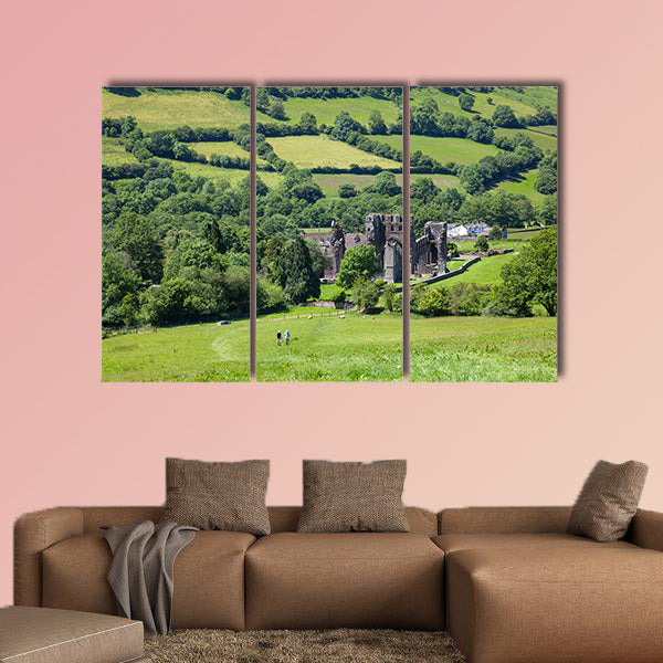 Llanthony Priory, Brecon Beacons, Wales Multi panel canvas wall art