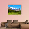 Mount Athabasaca with its dense glacier as viewed canvas wall art