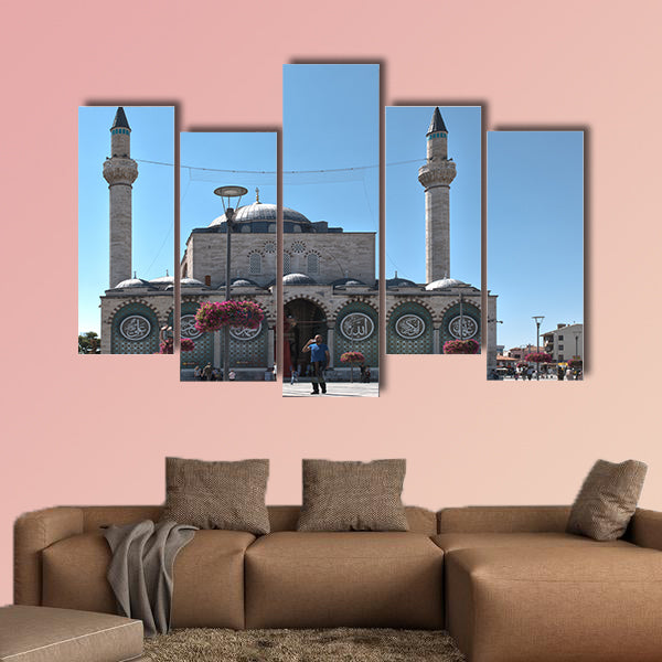 Exterior view of Selimiye Mosque in Konya, Turkey multi panel canvas wall art