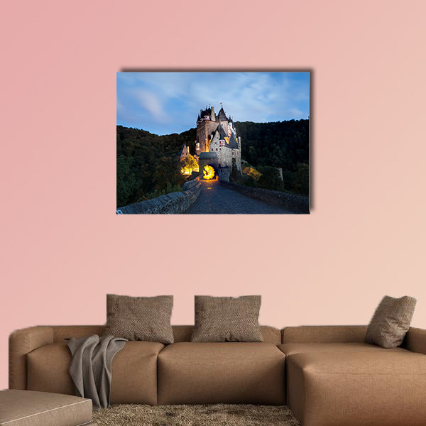 In the eve at the Eltz Castle with a beautiful evening light and stars wall art