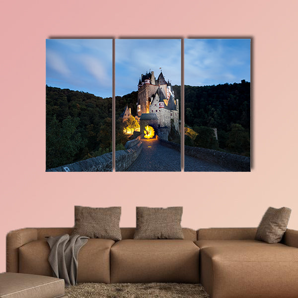 In the eve at the Eltz Castle with a beautiful evening light and stars wall art