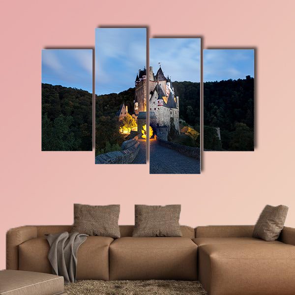 In the eve at the Eltz Castle with a beautiful evening light and stars wall art