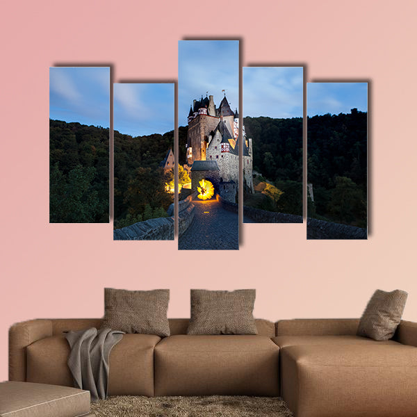 In the eve at the Eltz Castle with a beautiful evening light and stars wall art
