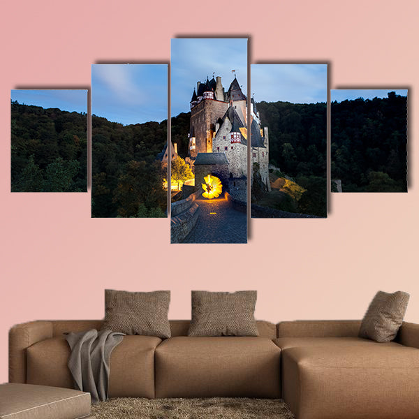 In the eve at the Eltz Castle with a beautiful evening light and stars wall art