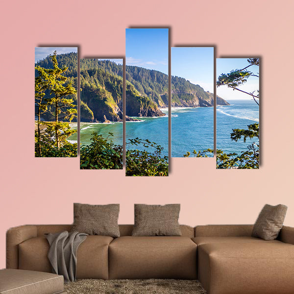 Heceta Head Lighthouse State Park in Florence, Oregon multi panel canvas wall art