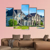 Luxury house in Montreal, Canada against blue sky multi panel canvas wall art