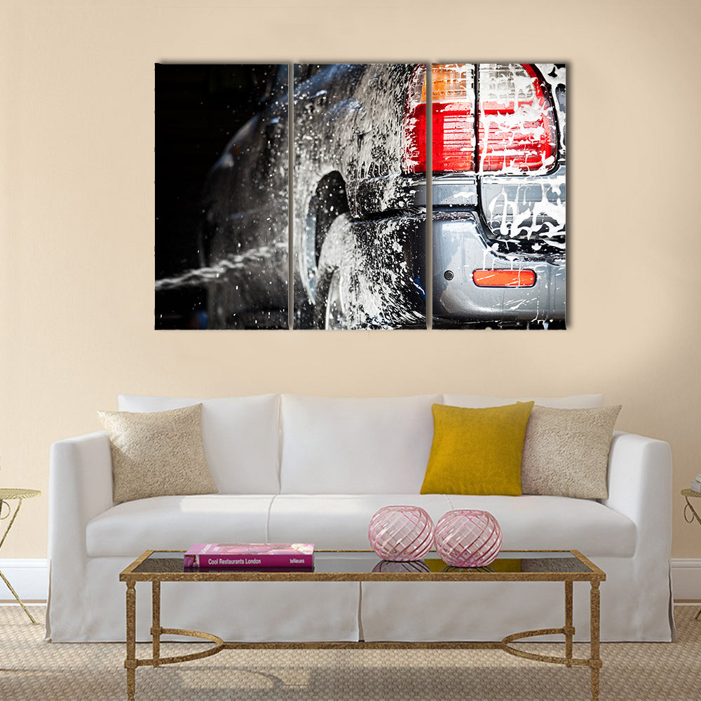 Car in a car wash Multi panel canvas wall art