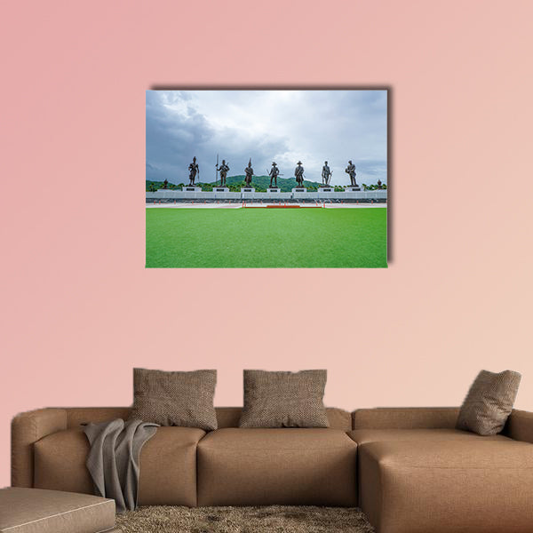 Rajaphak Park 7 Greatest King Statue Multi panel canvas wall art