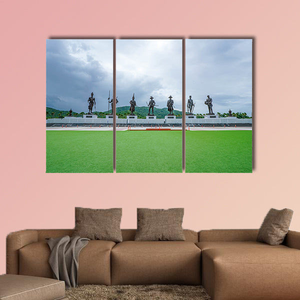 Rajaphak Park 7 Greatest King Statue Multi panel canvas wall art