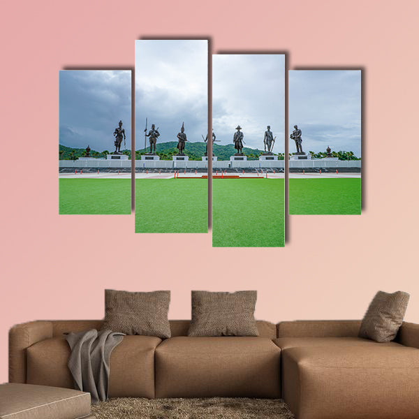 Rajaphak Park 7 Greatest King Statue Multi panel canvas wall art