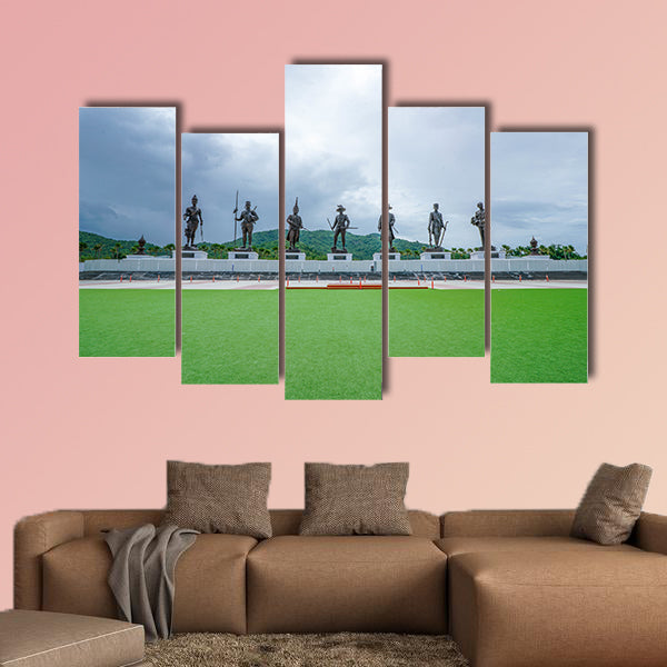 Rajaphak Park 7 Greatest King Statue Multi panel canvas wall art