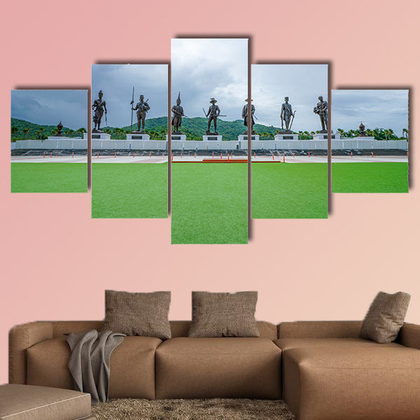 Rajaphak Park 7 Greatest King Statue Multi panel canvas wall art