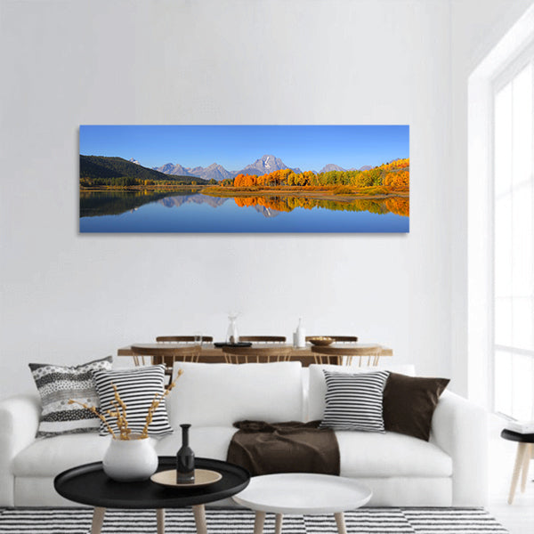 Grand tetons national park in Autumn panoramic canvas wall art