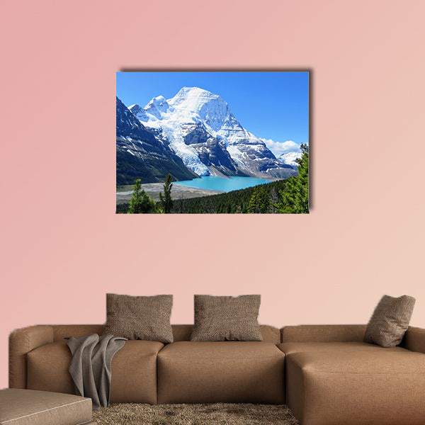 Admiring the view of Berg Lake and Mount Robson wall art