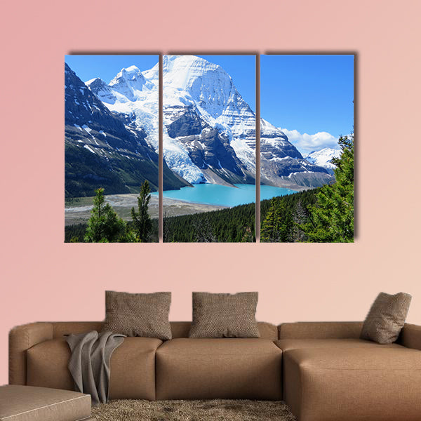 Admiring the view of Berg Lake and Mount Robson wall art