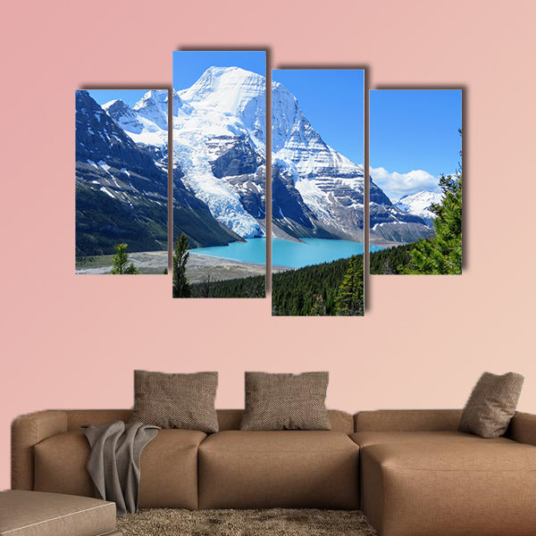 Admiring the view of Berg Lake and Mount Robson wall art