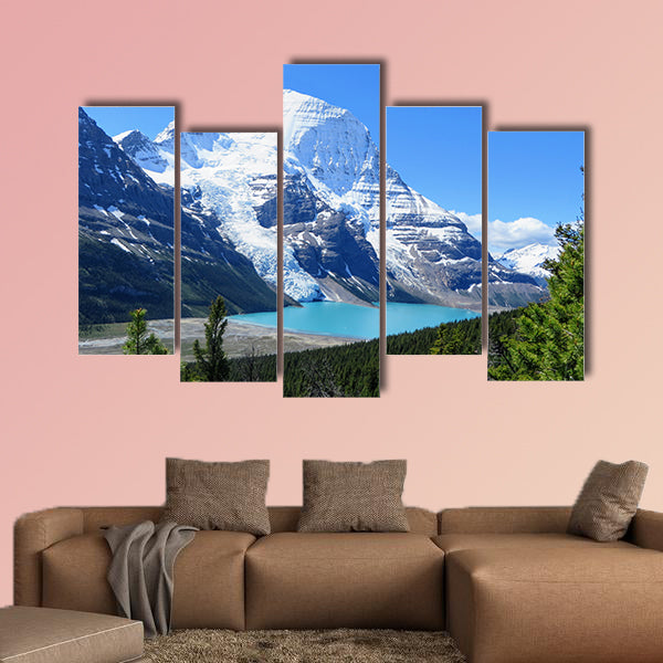 Admiring the view of Berg Lake and Mount Robson wall art