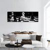 Check mate chess game in black and white Panoramic Canvas Wall Art