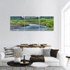 Cold clear stream in summer panoramic canvas wall art