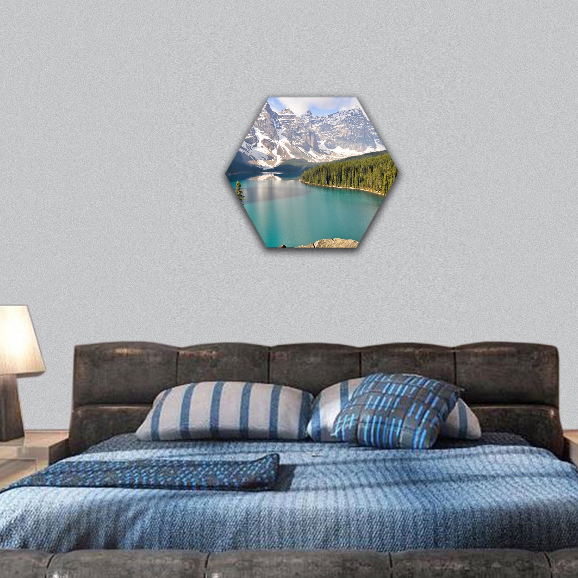 Moraine Lake, Rocky Mountains, Canada hexagonal canvas wall art