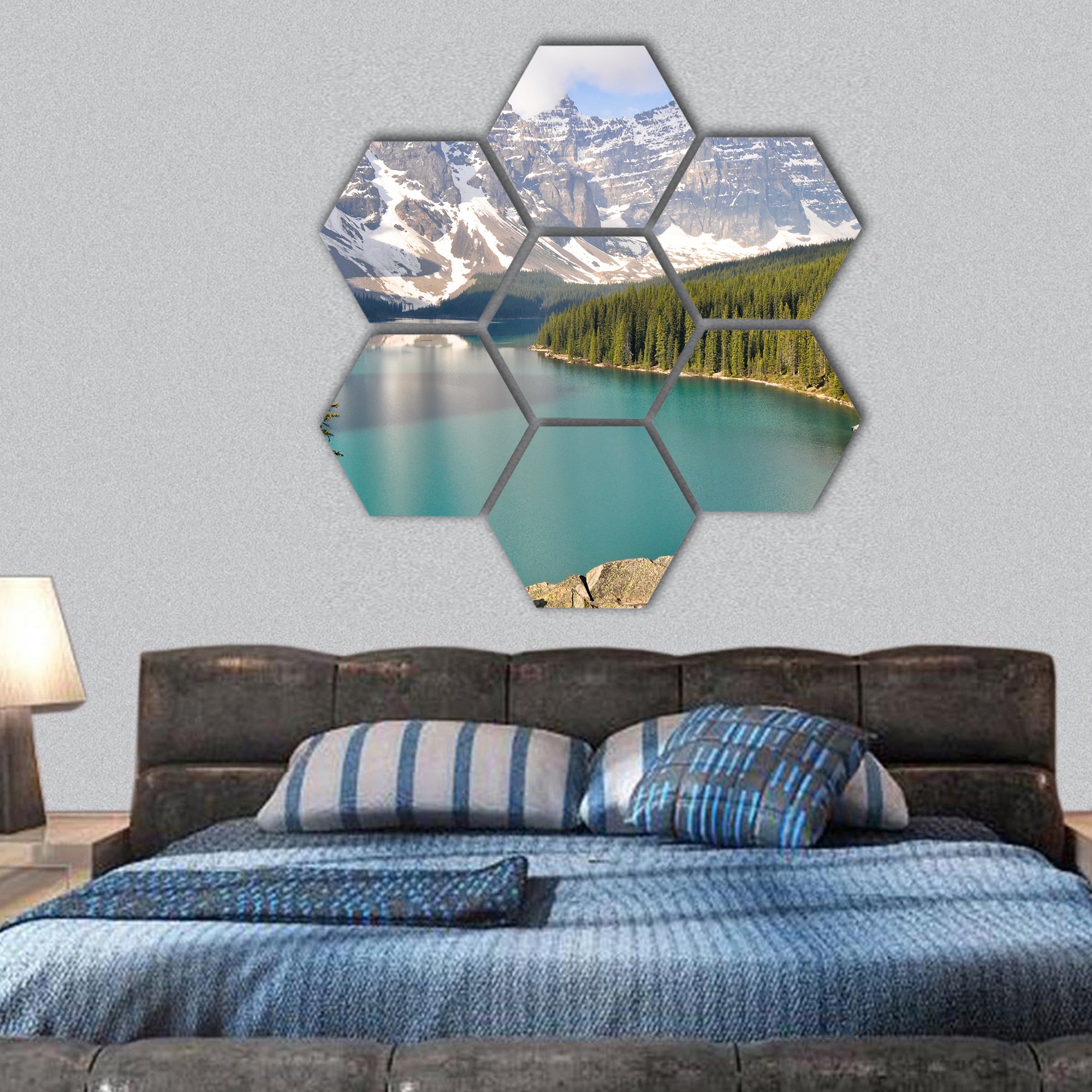 Moraine Lake, Rocky Mountains, Canada hexagonal canvas wall art