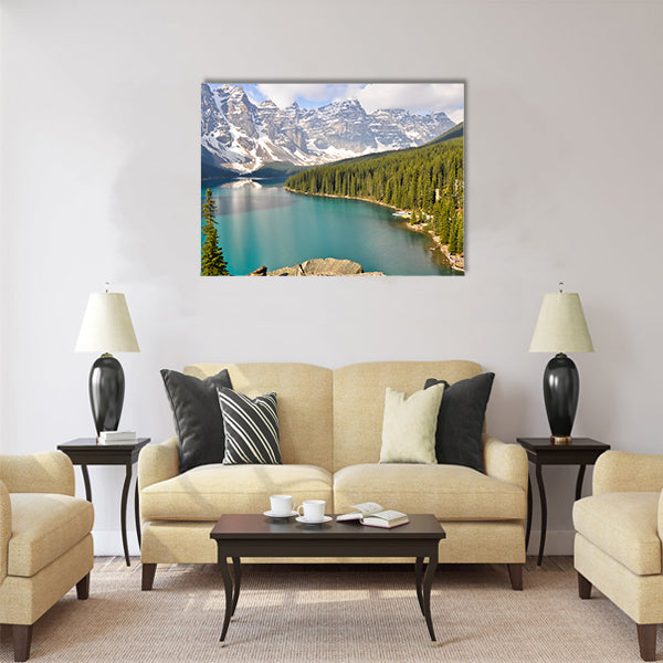 Moraine Lake, Rocky Mountains, Canada multi panel canvas wall art