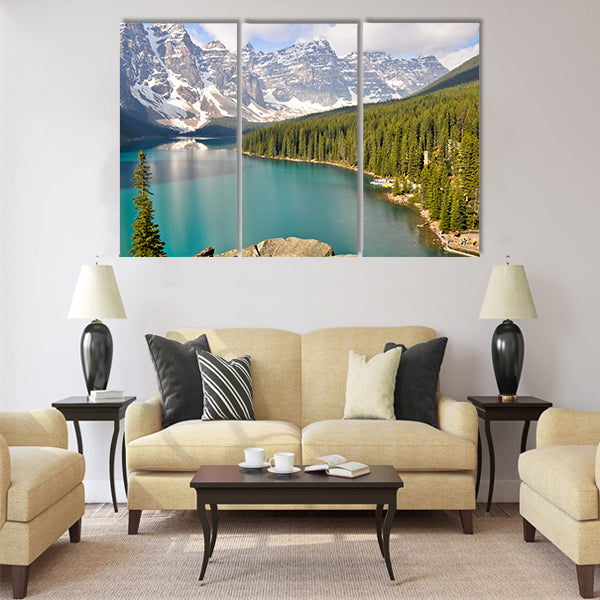 Moraine Lake, Rocky Mountains, Canada multi panel canvas wall art