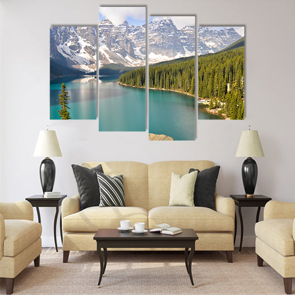 Moraine Lake, Rocky Mountains, Canada multi panel canvas wall art