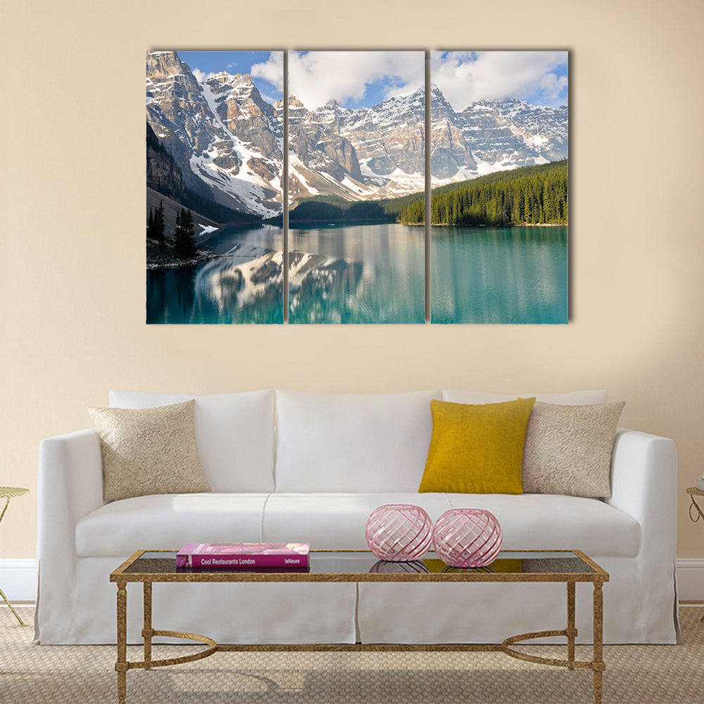 Moraine Lake, Rocky Mountains, Canada multi panel canvas wall art