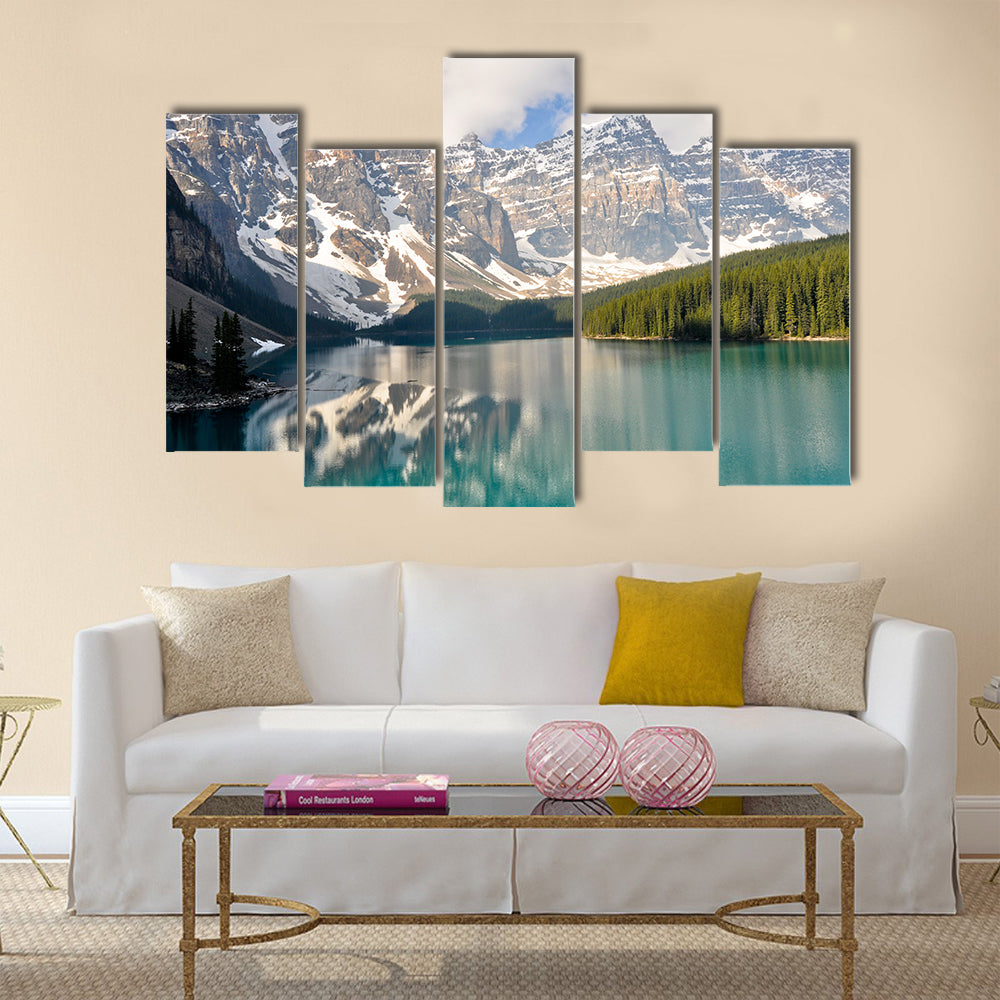 Moraine Lake, Rocky Mountains, Canada multi panel canvas wall art