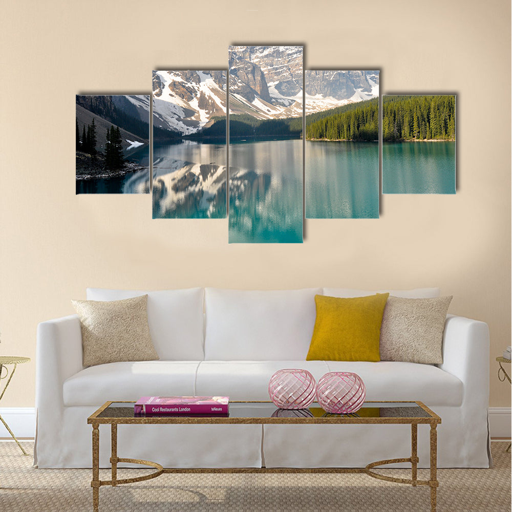 Moraine Lake, Rocky Mountains, Canada multi panel canvas wall art