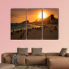 Beautiful Sunset at Copacabana Beach in Rio de Janeiro multi panel canvas wall art