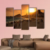 Beautiful Sunset at Copacabana Beach in Rio de Janeiro multi panel canvas wall art