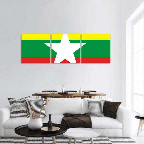Myanmar new flag panoramic canvas wall art