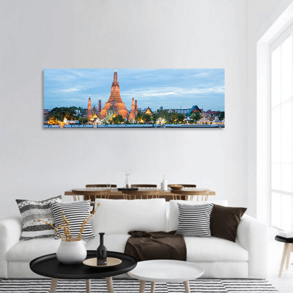 Big Asia city with all the lights on the streets and skyline panoramic canvas wall art