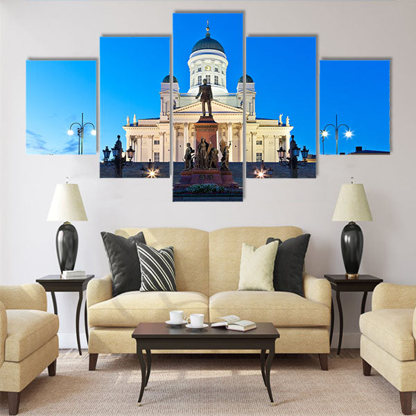 Senate Square with Lutheran cathedral Multi panel canvas wall art