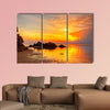 Tropical colorful sunset at the tropical beach. Thailand Multi panel canvas wall art