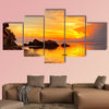 Tropical colorful sunset at the tropical beach. Thailand Multi panel canvas wall art