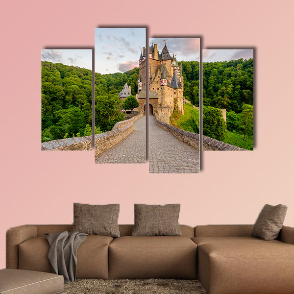 Burg Eltz castle in Rhineland-Palatinate state at sunset, Germany wall art