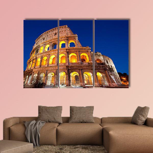 Colosseum Dome or colosseo at dusk multi panel canvas wall art