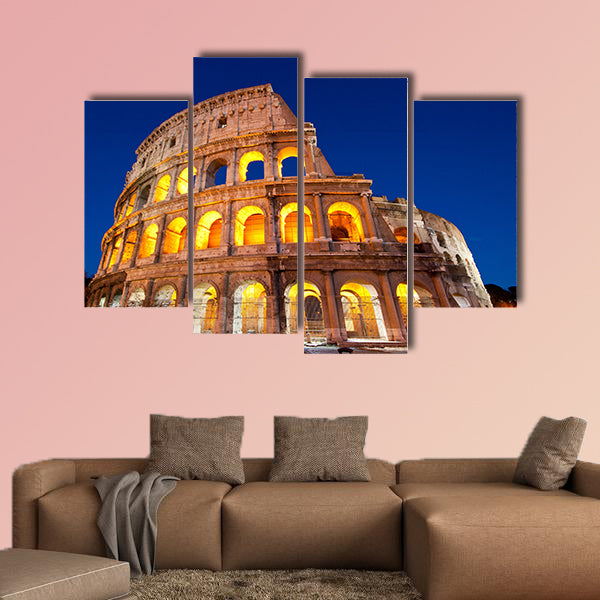 Colosseum Dome or colosseo at dusk multi panel canvas wall art