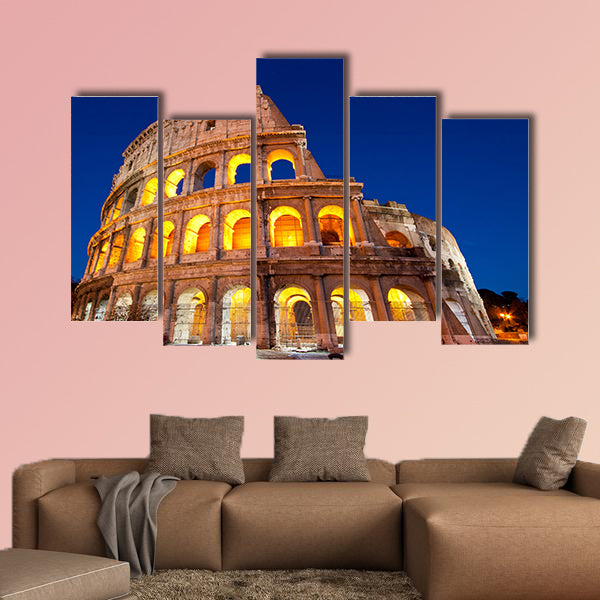 Colosseum Dome or colosseo at dusk multi panel canvas wall art