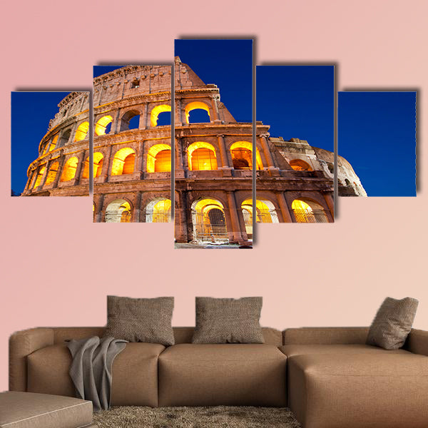 Colosseum Dome or colosseo at dusk multi panel canvas wall art