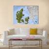 Denmark Shaded relief map Multi Panel Canvas Wall Art